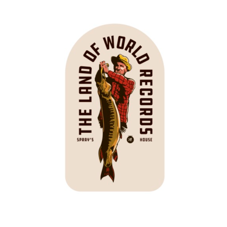 Récord mundial de Musky Fool Pegatina