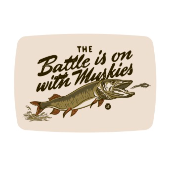 Musky Fool™ Battle is On Sticker