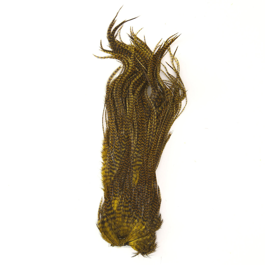 Hareline Half Grizzly Saddle Feathers
