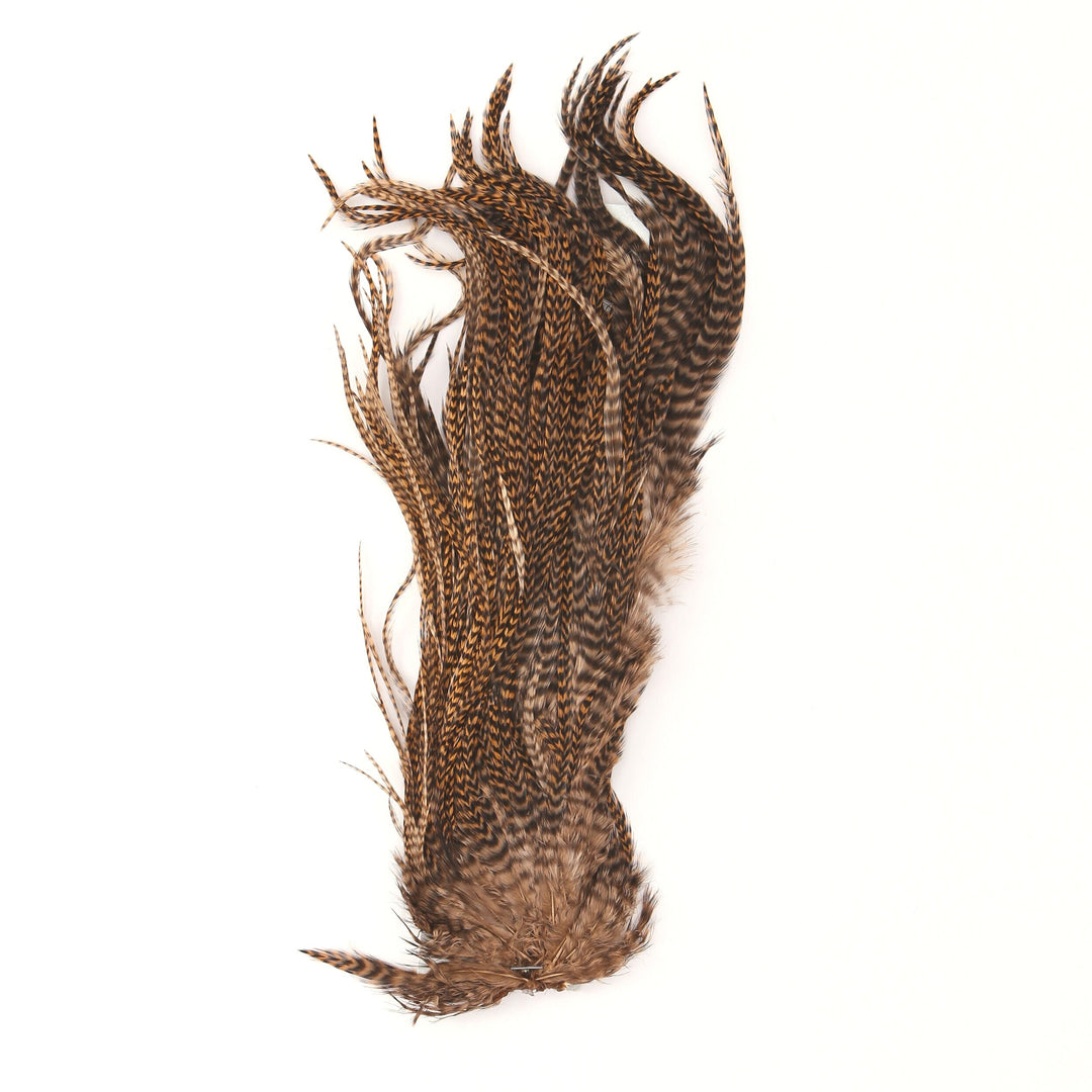 Hareline Half Grizzly Saddle Feathers