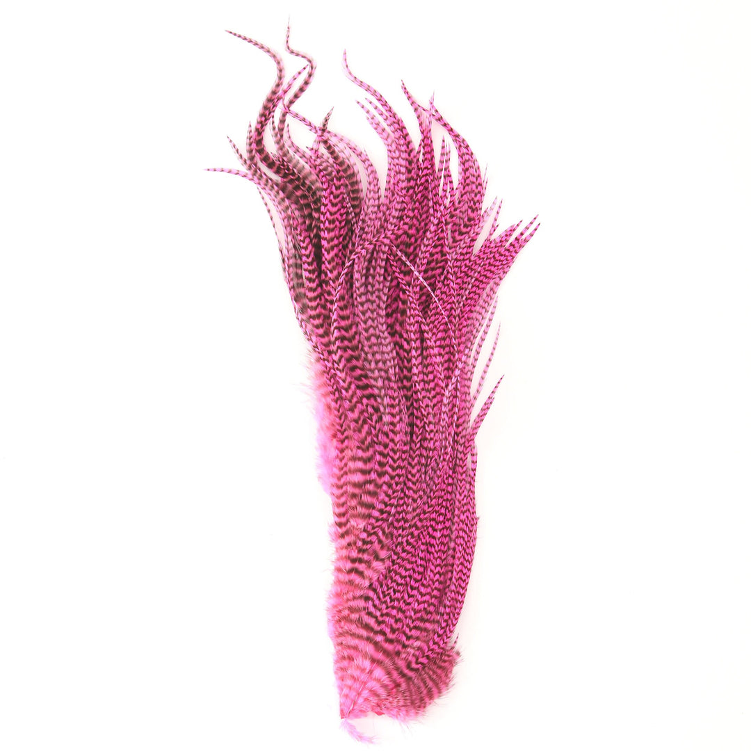 Hareline Half Grizzly Saddle Feathers