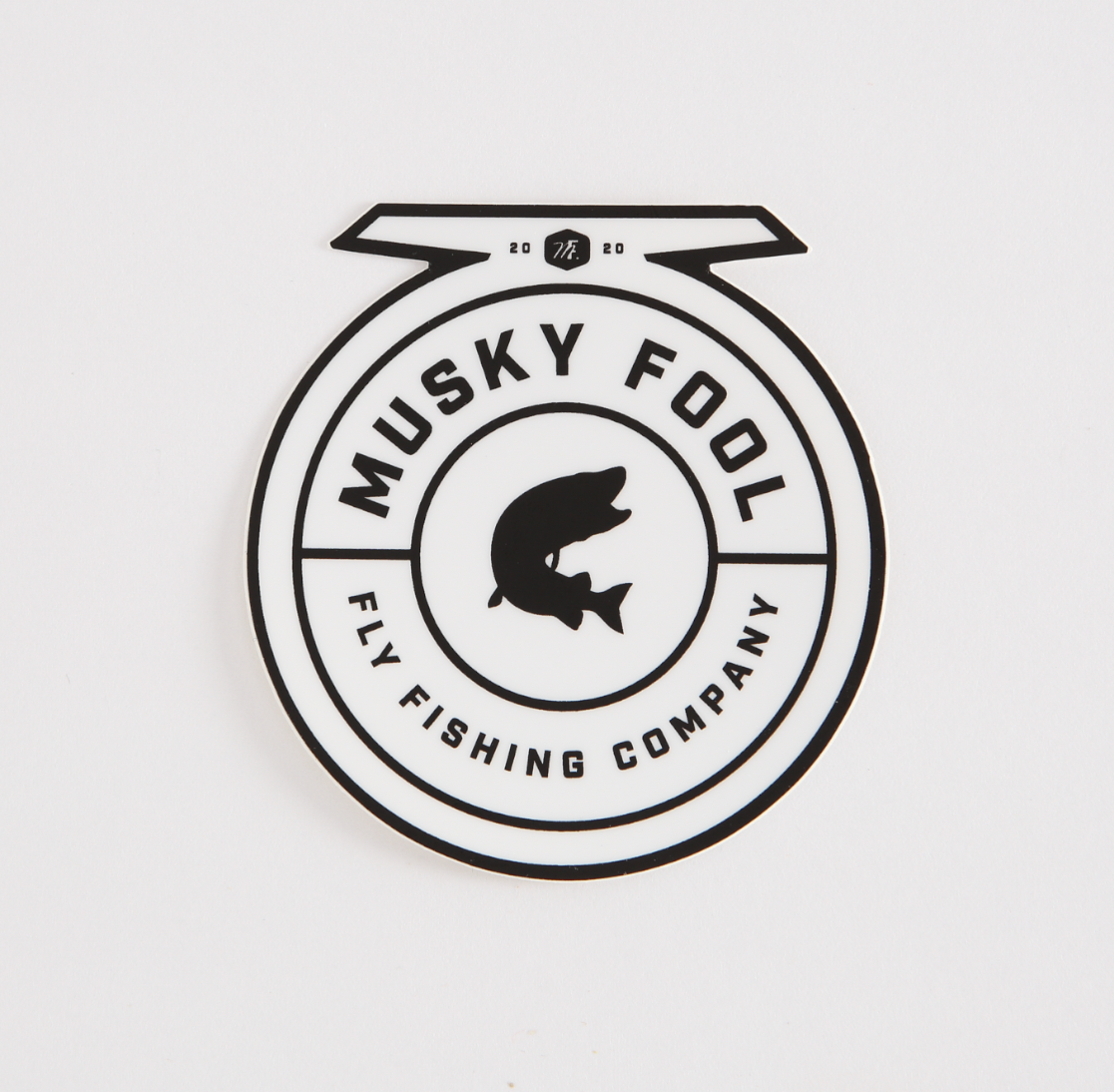 Musky Fool Emblem Reel Sticker