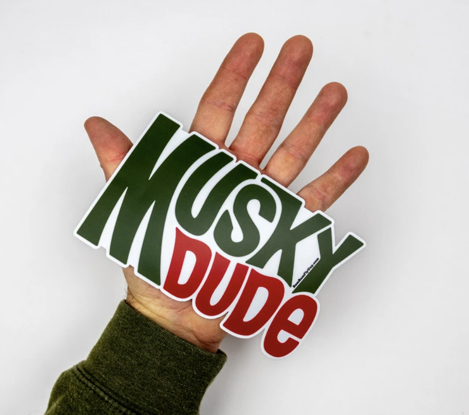 BamBam Fly Guy's Musky Dude Sticker