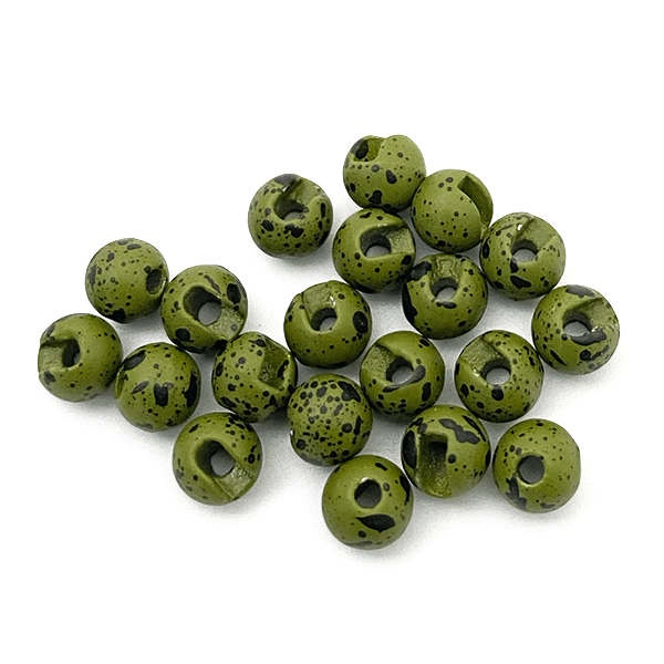 MFC Slotted Tungsten Beads in Mottled Olive