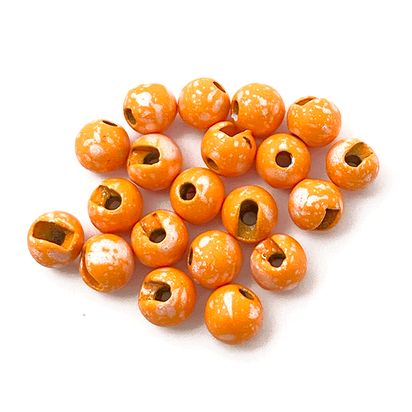 MFC Slotted Tungsten Beads in Mottled Matte Light Orange