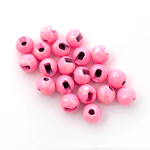 MFC Slotted Tungsten Beads in Mottled Matte Light Pink