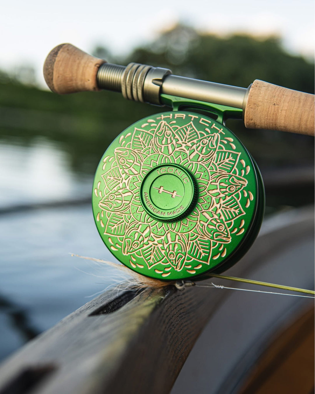 Hatch Iconic 5+ Plus Green Special Limited Edition Fly Reels - Artist Collaboration with Drew Wilson