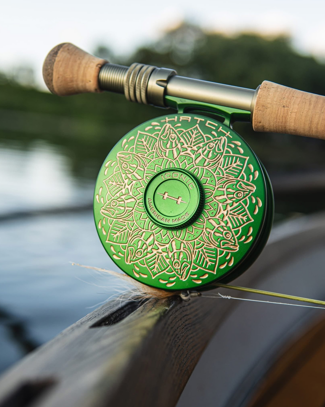 Hatch Iconic 5+ Plus Green Special Limited Edition Fly Reels - Artist Collaboration with Drew Wilson