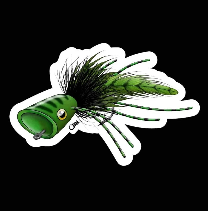 Cling Bass Popper Decal