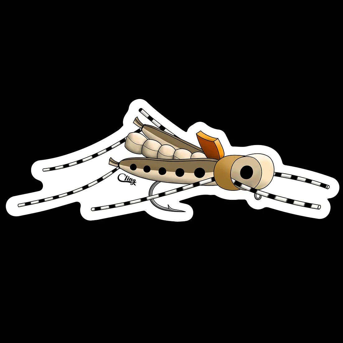 Cling Tan Grasshopper Decal