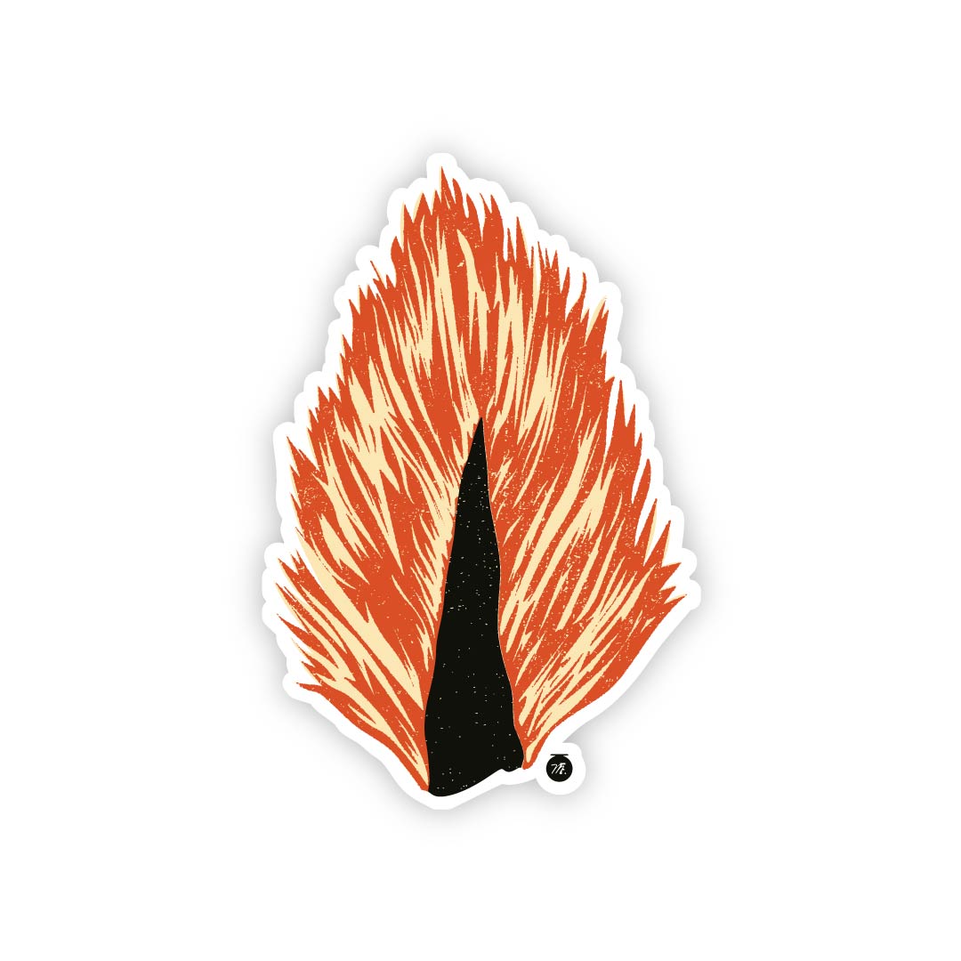 Musky Fool Bucktail Flame Sticker