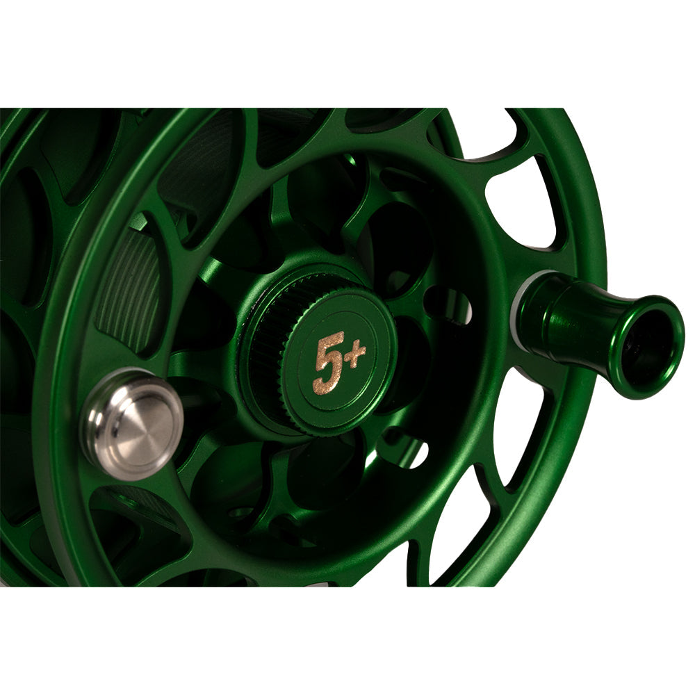 Hatch Iconic 5+ Plus Green Special Limited Edition Fly Reels - Artist Collaboration with Drew Wilson