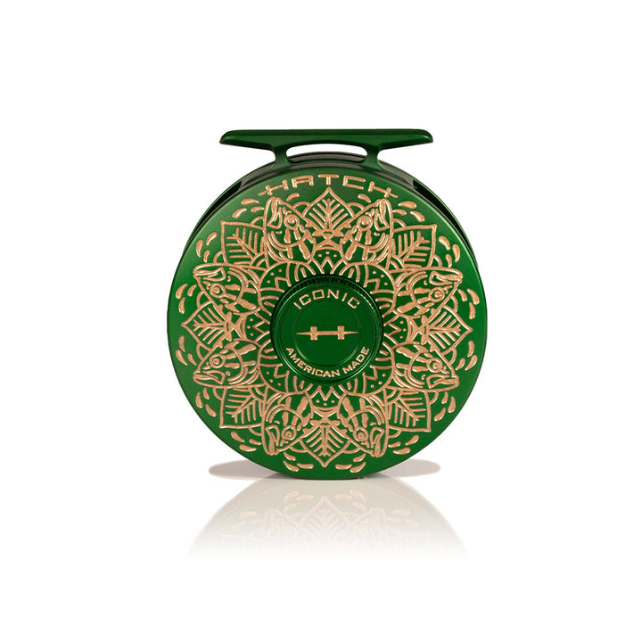 Hatch Iconic 5+ Plus Green Special Limited Edition Fly Reels - Artist Collaboration with Drew Wilson
