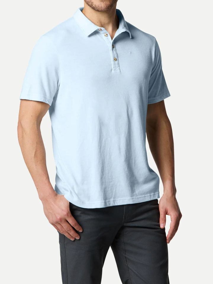 Duck Camp Men’s Essential drirelease Polo in Ice Water Blue - New!