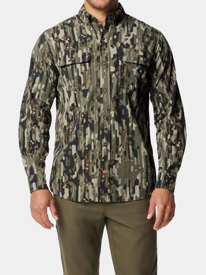 Duck Camp Men’s Lightweight Hunting Shirt Long Sleeve in Woodland Camo