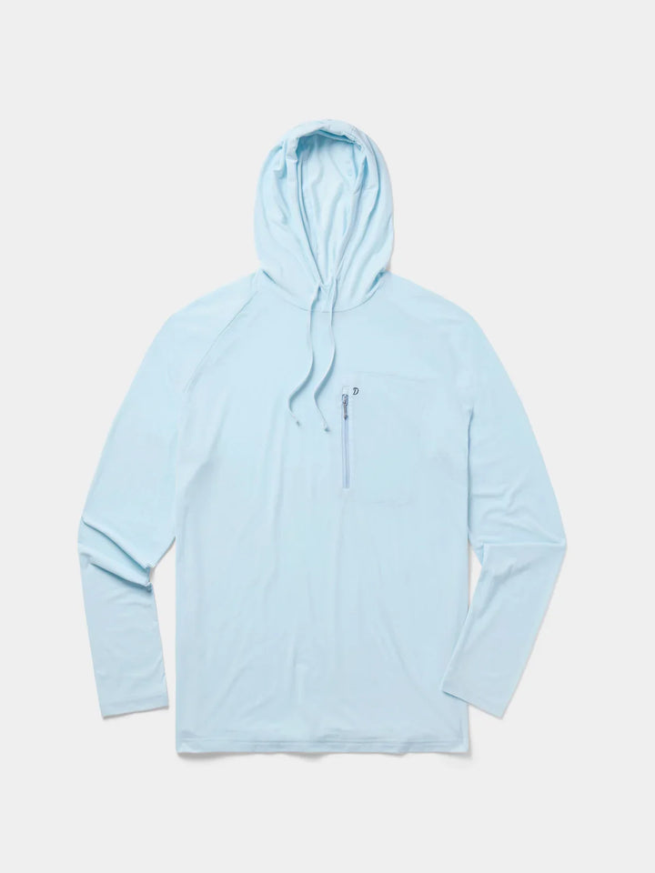 Duck Camp Men’s Lightweight Performance drirelease Hoodie in Ice Water Blue - New!