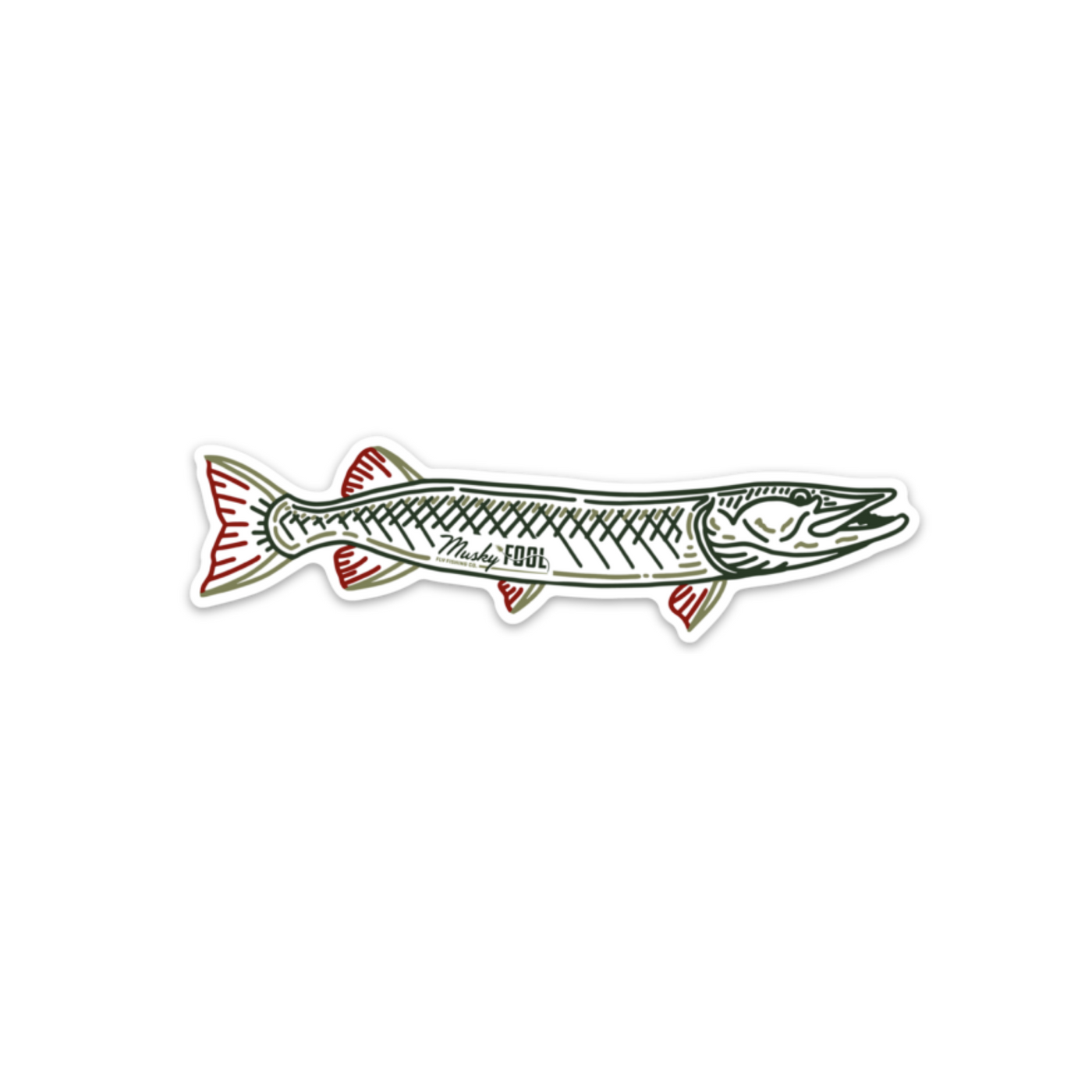 Musky Fool Fish Sticker