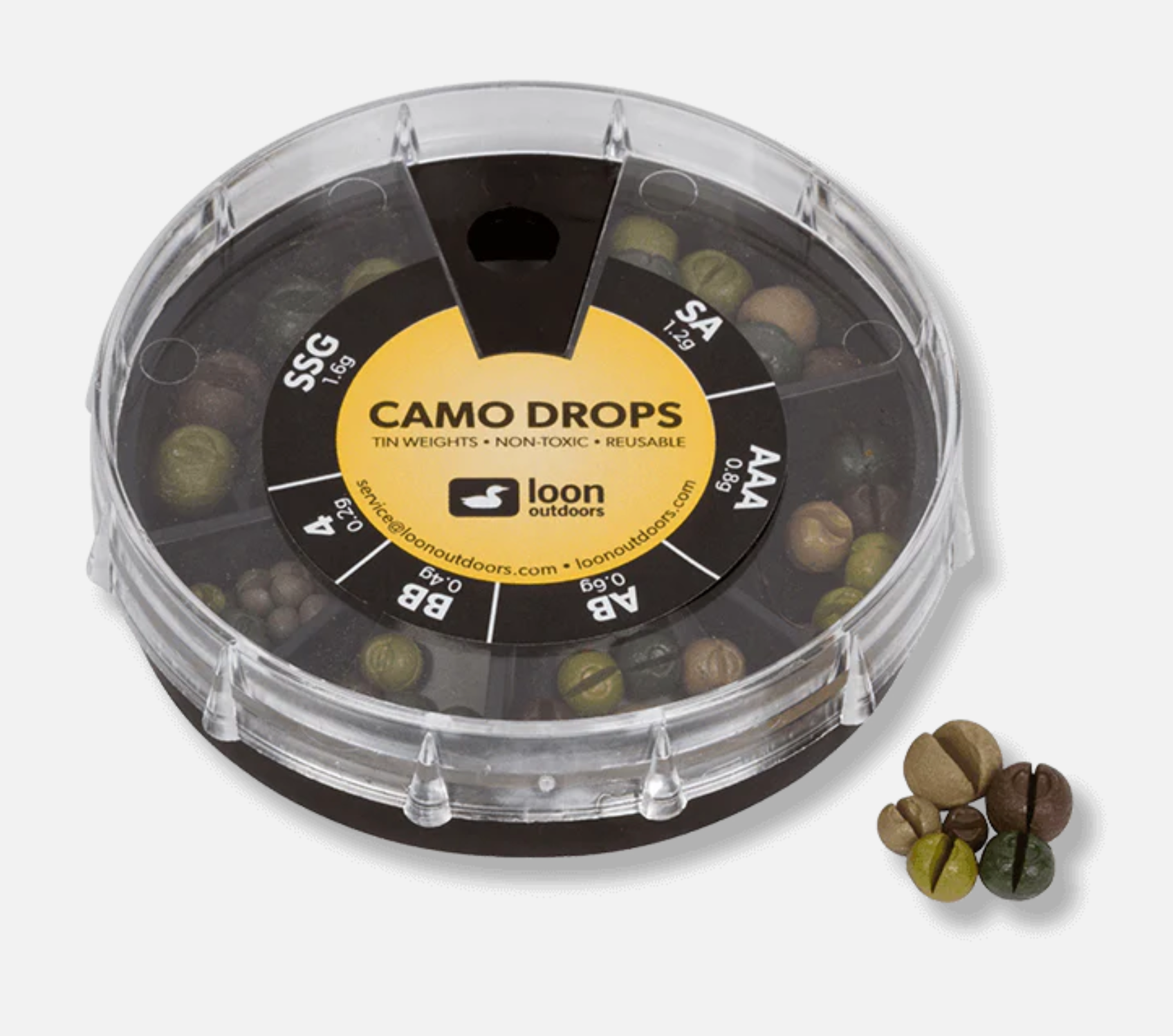 Loon Camo Drop Split Shot- 6 Division – Musky Fool