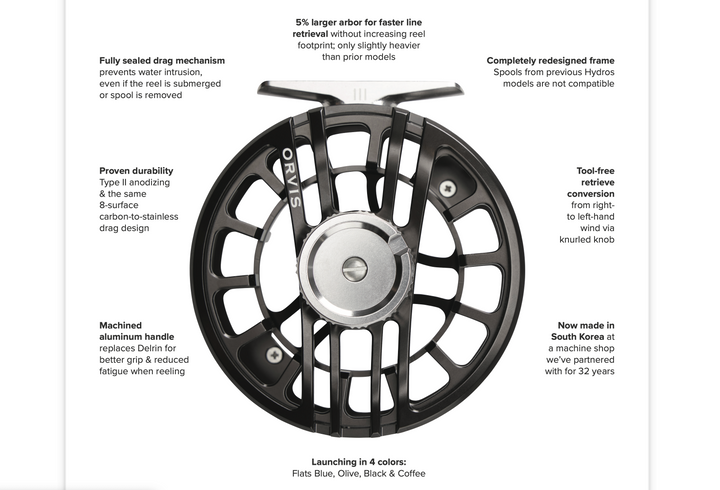 Orvis Hydros Coffee Brown Fly Reels - New!
