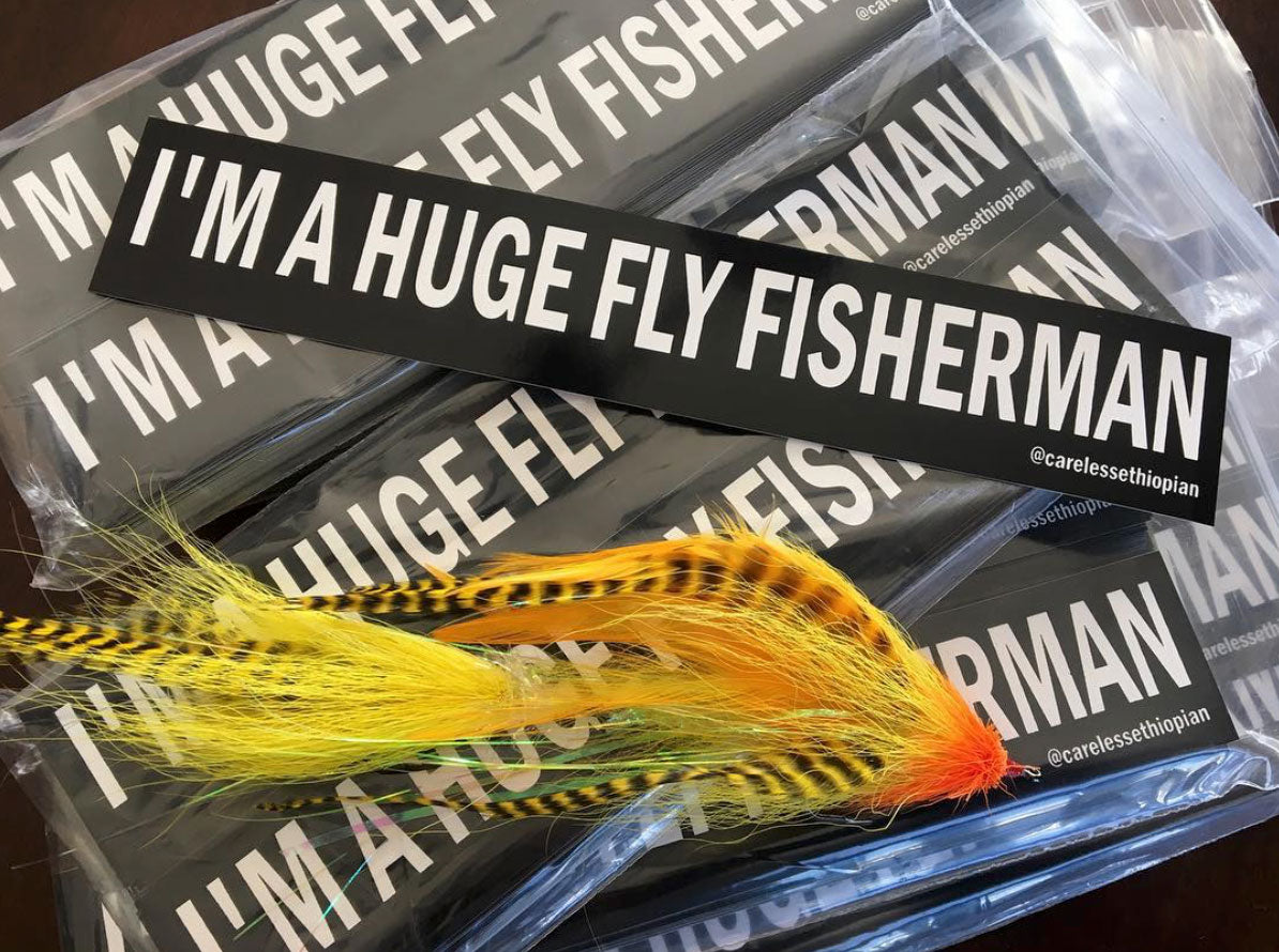 Huge Fly Fisherman Sticker